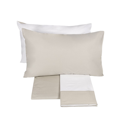 Fazzini complete double bed sheets solid color in Pure Cotton Percale 200TC art. Dialogo