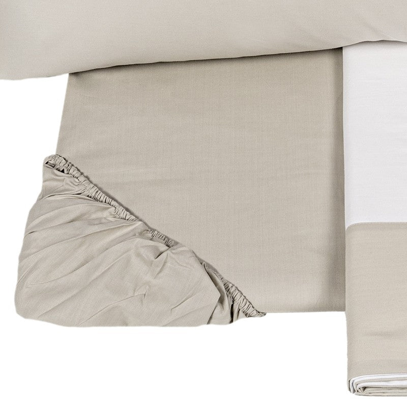 Fazzini complete double bed sheets solid color in Pure Cotton Percale 200TC art. Dialogo