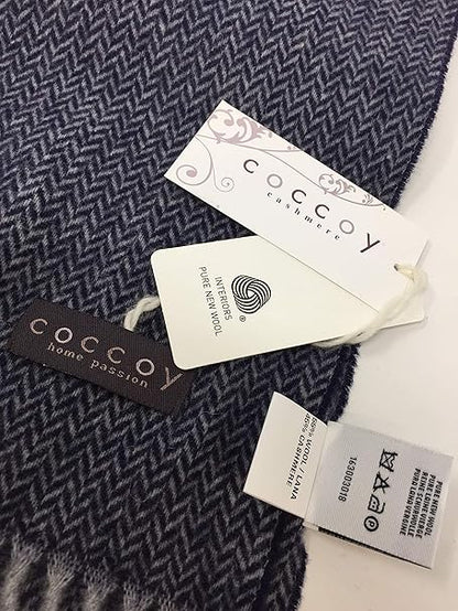 Coccoy Sciarpa Uomo in Pura Lana (45% Cashmere, 55% Lana Merino) con frange gr. 225 mq cm. 30x190 art. Gaston