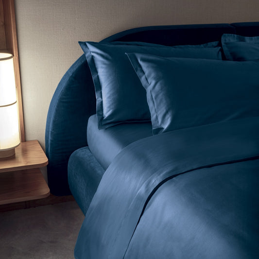 Fazzini Double bed sheet set in pure cotton satin 300TC silky effect art. Trecento top quality