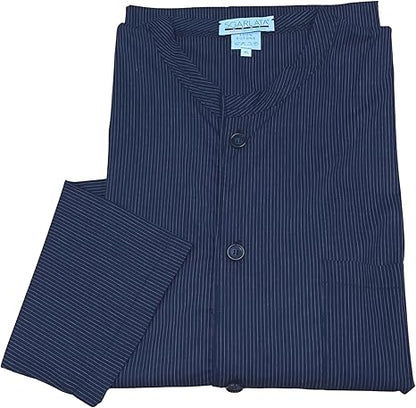 Chemise de nuit pour homme SGARLATA HOME en pur coton Mako mercerisé et teint en fil, poids printemps Art. Mauro