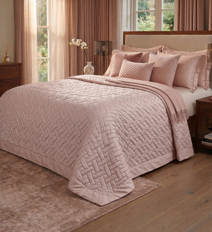 Sgarlata Home Trapuntino Quilt Matrimoniale Balzato 100% Raso di Puro Cotone 300TC Art. Helen
