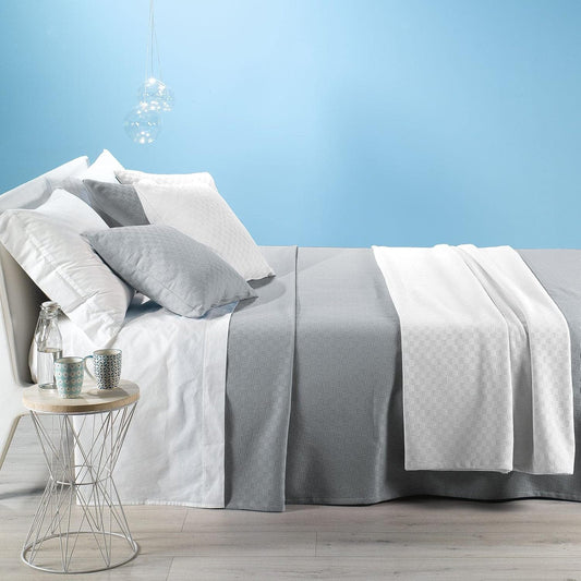 Caleffi Copriletto per letto singolo di puro cotone peso leggero cm. 170x260 Colore Grigio art. Rodeo