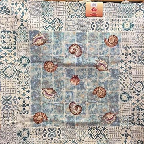 Art Home Table Mat Square in Gobelin Fabric Art. Coquillage