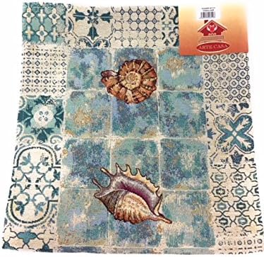 Art Home Table Mat Square in Gobelin Fabric Art. Coquillage