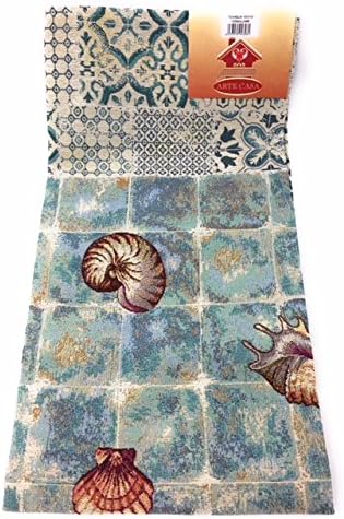 Art Home Table Mat Square in Gobelin Fabric Art. Coquillage