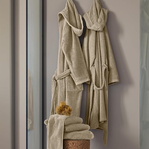 Fazzini Unisex terry bathrobe with hood art. Square