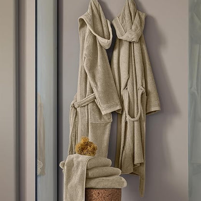 Fazzini Unisex terry bathrobe with hood art. Square