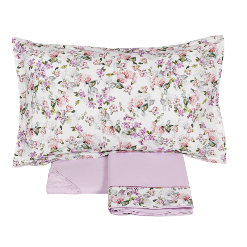 Fazzini completo lenzuola per letto singolo in Puro Percalle di Cotone art. Corolle