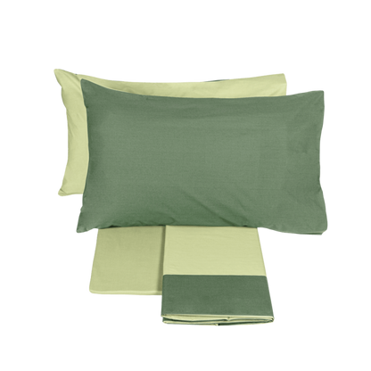 Fazzini complete double bed sheets solid color in Pure Cotton Percale 200TC art. Dialogo