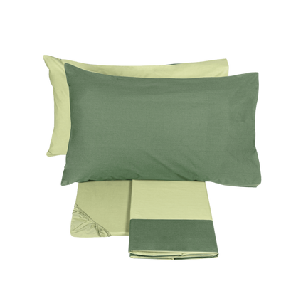 Fazzini complete double bed sheets solid color in Pure Cotton Percale 200TC art. Dialogo