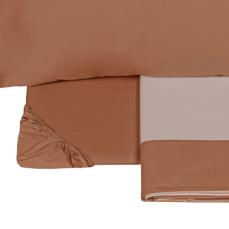 Fazzini complete double bed sheets solid color in Pure Cotton Percale 200TC art. Dialogo
