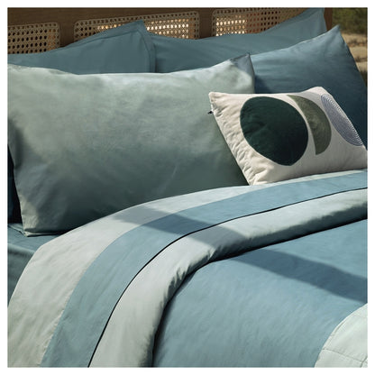Fazzini complete double bed sheets solid color in Pure Cotton Percale 200TC art. Dialogo