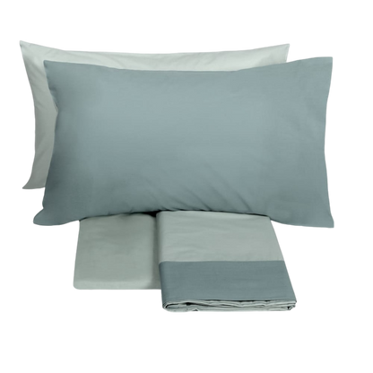 Fazzini complete double bed sheets solid color in Pure Cotton Percale 200TC art. Dialogo