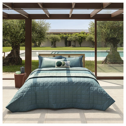 Fazzini complete double bed sheets solid color in Pure Cotton Percale 200TC art. Dialogo