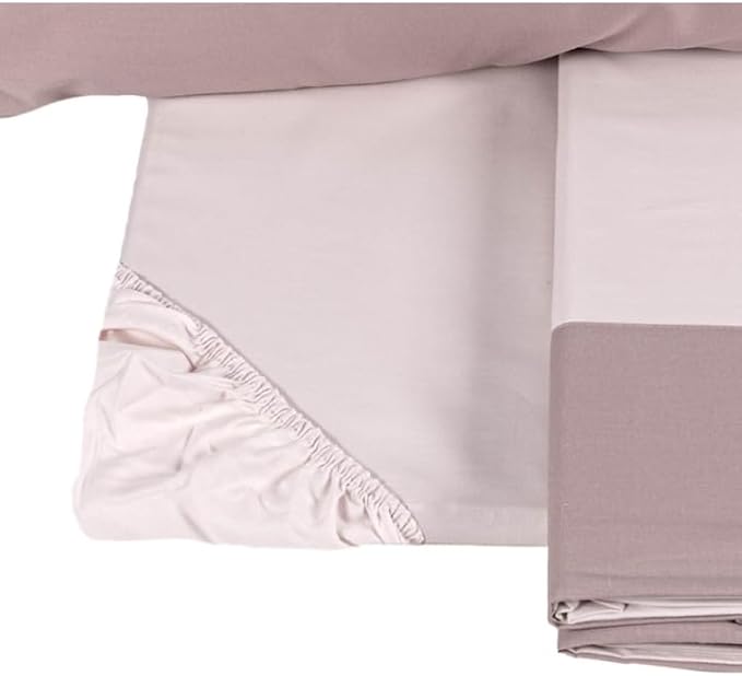 Draps de lit double complets Fazzini de couleur unie en pur coton percale 200TC art. Dialogue