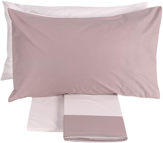 Draps de lit double complets Fazzini de couleur unie en pur coton percale 200TC art. Dialogue