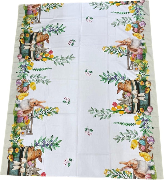 Emily tablecloth EASTER design without napkins in Pure Cotton digital print art. Easter