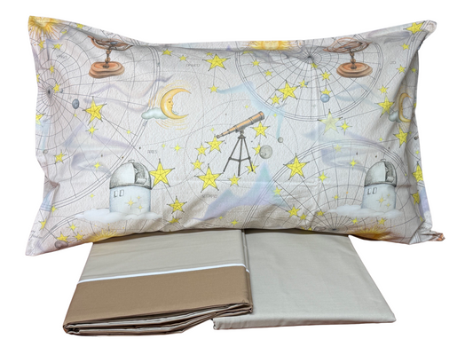 Fazzini completo lenzuola per letto singolo in Puro Percalle di Cotone art. Galileo