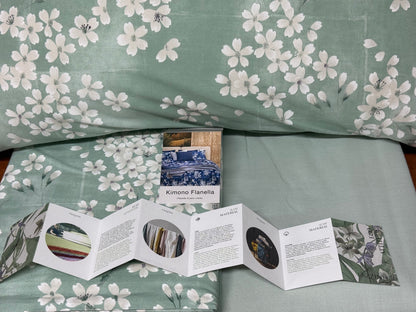 Fazzini Completo Lenzuola Matrimoniali in Flanella di Puro Cotone art. Kimono