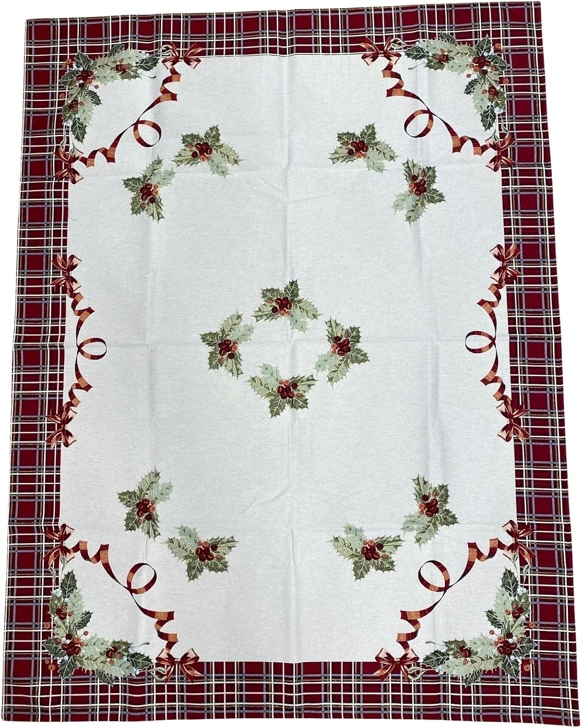 Emily Home Christmas table cover in Gobelin fabric loom with gold Lurex yarns (Without napkins) various designs and sizes 