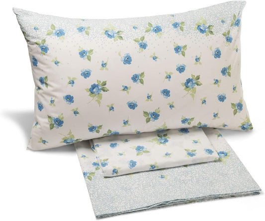 Caleffi complete bed sheets French pure cotton art. Flores