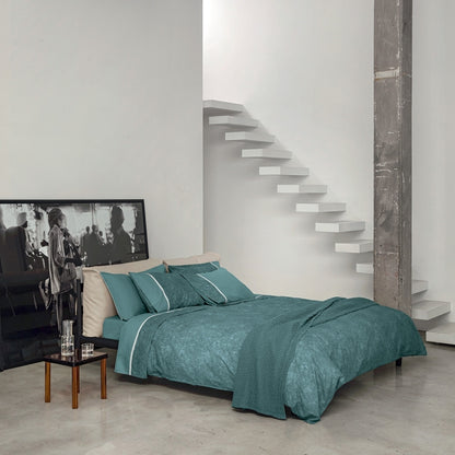 Fazzini trapunta matrimoniale peso invernale in Puro Percalle di Cotone tinto e sovrastampato art. Galuchat cm. 270x270