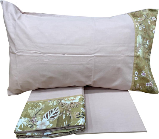 Fazzini complete double bed sheets in warm cotton flannel art. Giardini d'Oriente 