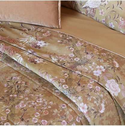 Fazzini double duvet cover set (without bottom sheet) in Pure Cotton Satin art. Giardini d'Oriente