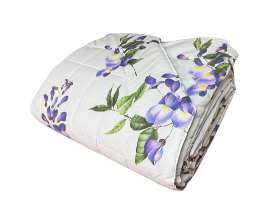 Fazzini copriletto trapuntato Matrimoniale in Puro percalle di Cotone art. Glicine
