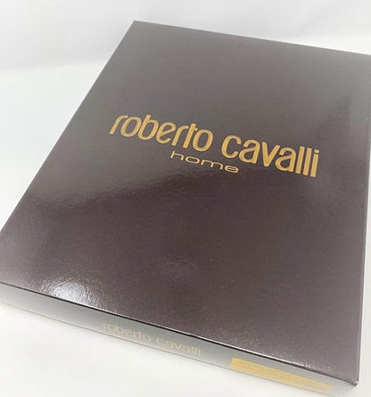 Roberto Cavalli Home Peignoir unisexe élégant avec capuche en lin en pur éponge doré Art.