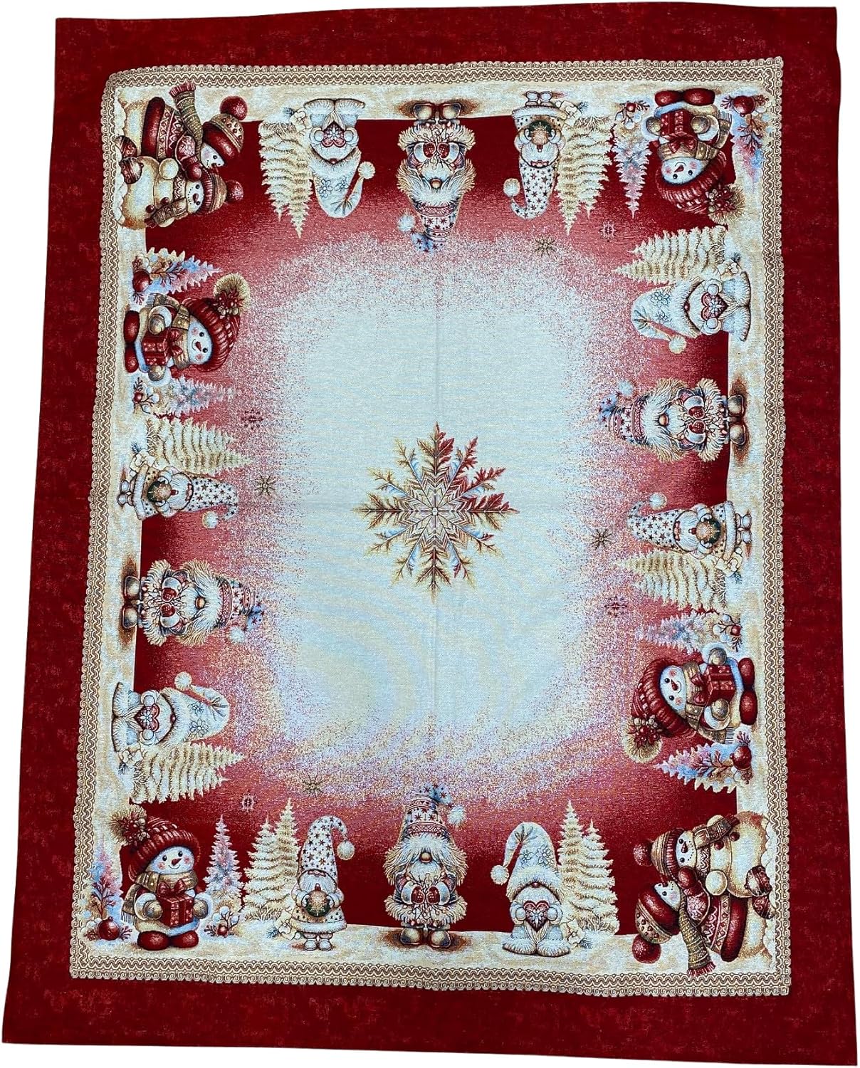 Emily Home Christmas table cover in Gobelin fabric loom with gold Lurex yarns (Without napkins) various designs and sizes 