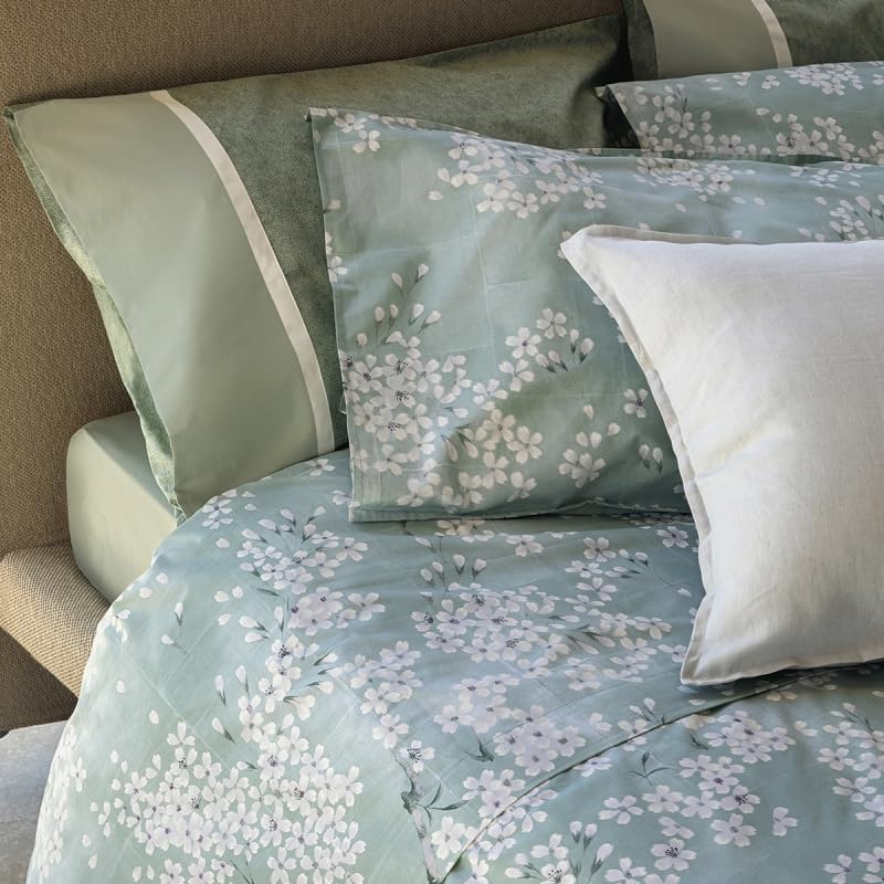 Parure de lit double complète Fazzini en percale de pur coton art. Kimono