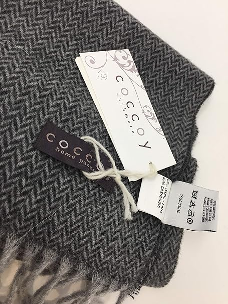 Coccoy Sciarpa Uomo in Pura Lana (45% Cashmere, 55% Lana Merino) con frange gr. 225 mq cm. 30x190 art. Gaston