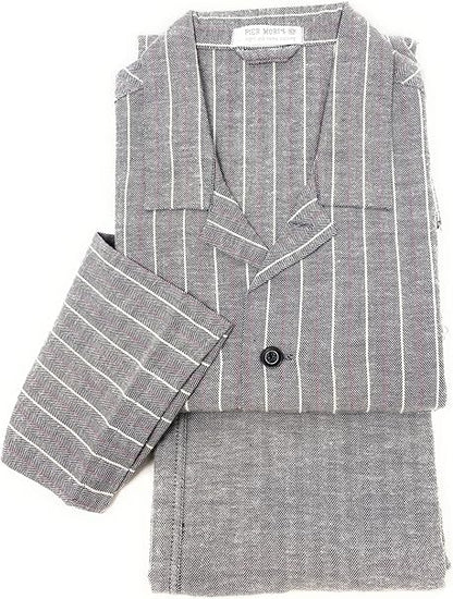 Bip Bip Classic Men's Pajamas with Shirt Collar in Pure Warm Cotton Flannel Art. E 020005