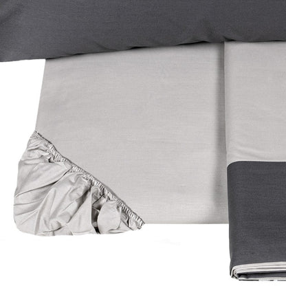 Fazzini complete double bed sheets solid color in Pure Cotton Percale 200TC art. Dialogo