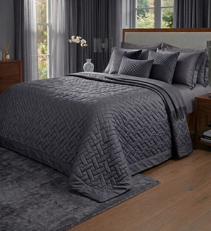 Sgarlata Home Trapuntino Quilt Matrimoniale Balzato 100% Raso di Puro Cotone 300TC Art. Helen