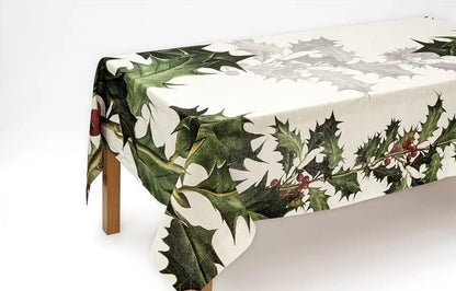 The Napking Elegant table cover without napkins in Pure Linen with digital print art. Ilex