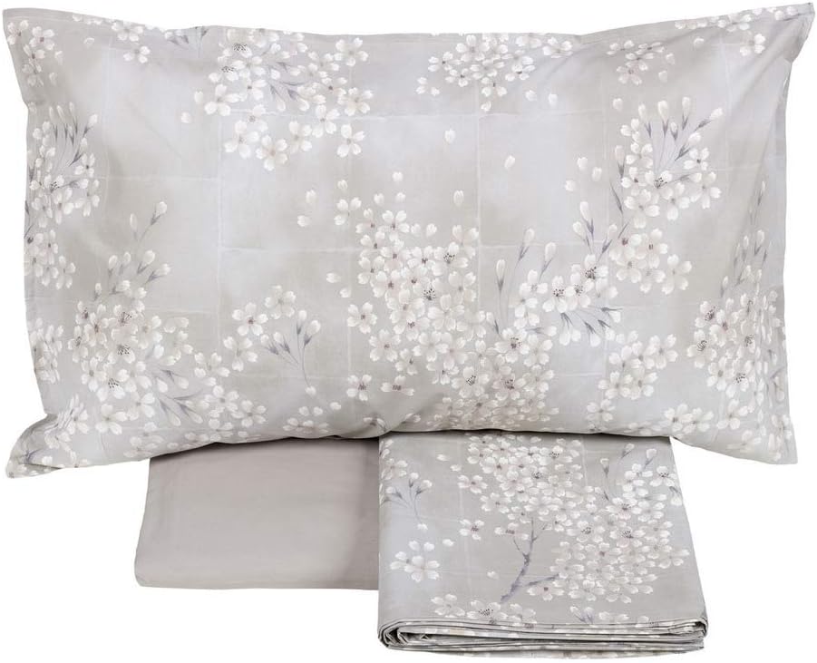 Parure de lit double complète Fazzini en percale de pur coton art. Kimono