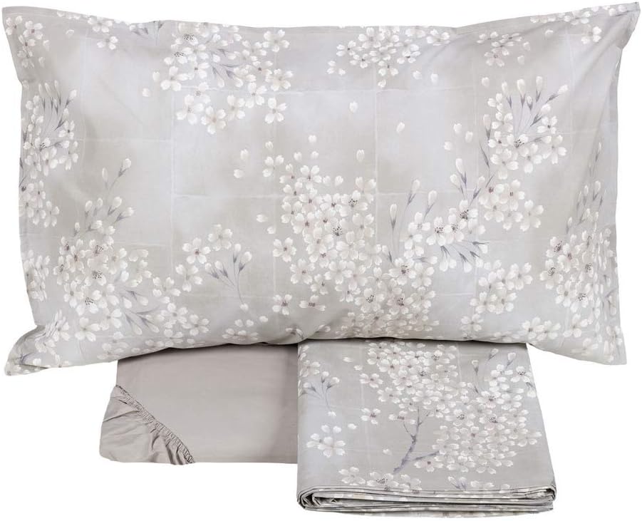 Parure de lit double complète Fazzini en percale de pur coton art. Kimono