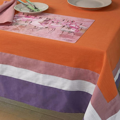 Fazzini tablecloth without napkins in Pure Cotton Canvas art. Kubric