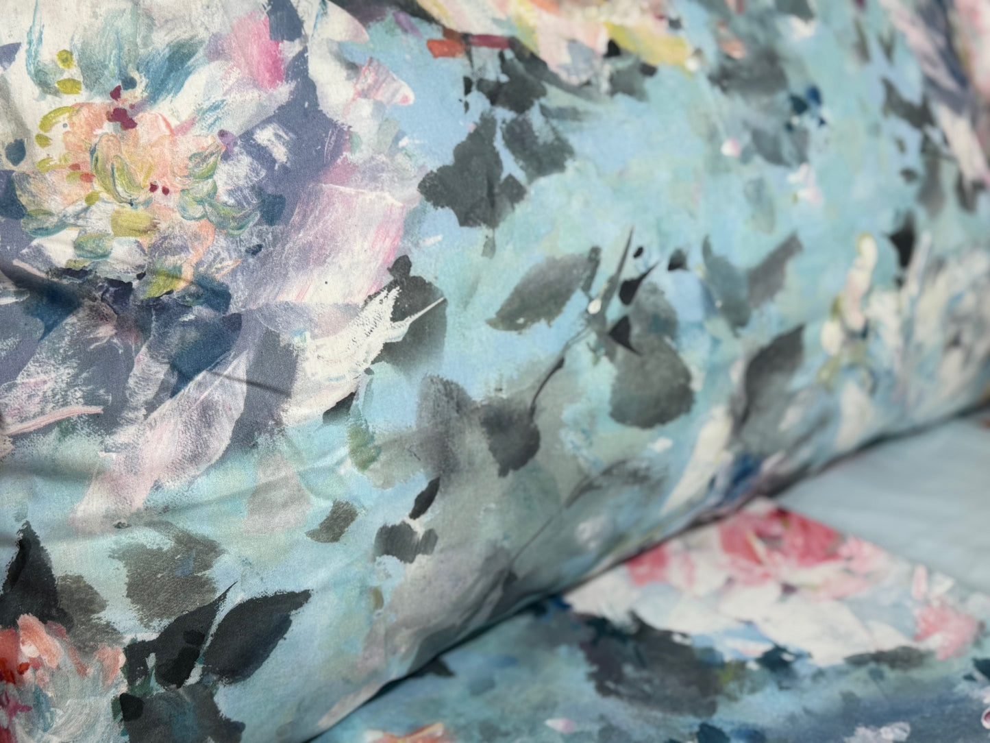 Mirabello Completo Lenzuola letto Due piazze in fine Percalle di Cotone, Effetto copriletto con Doppia Balza Art. Fiori di Van Gogh