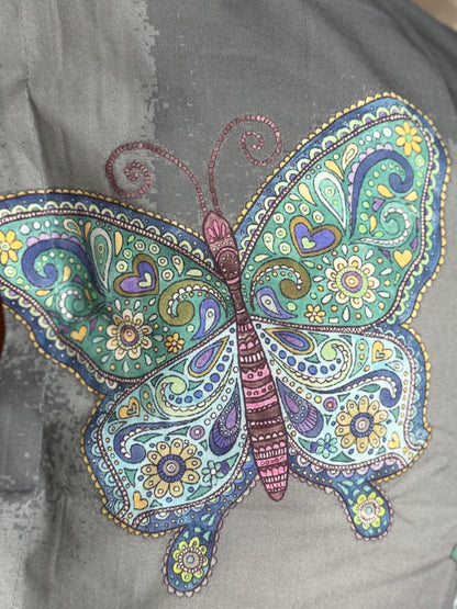 Mirabello Completo Lenzuola letto Due piazze in fine Percalle di Cotone, Effetto copriletto con Doppia Balza Art. Mariposa