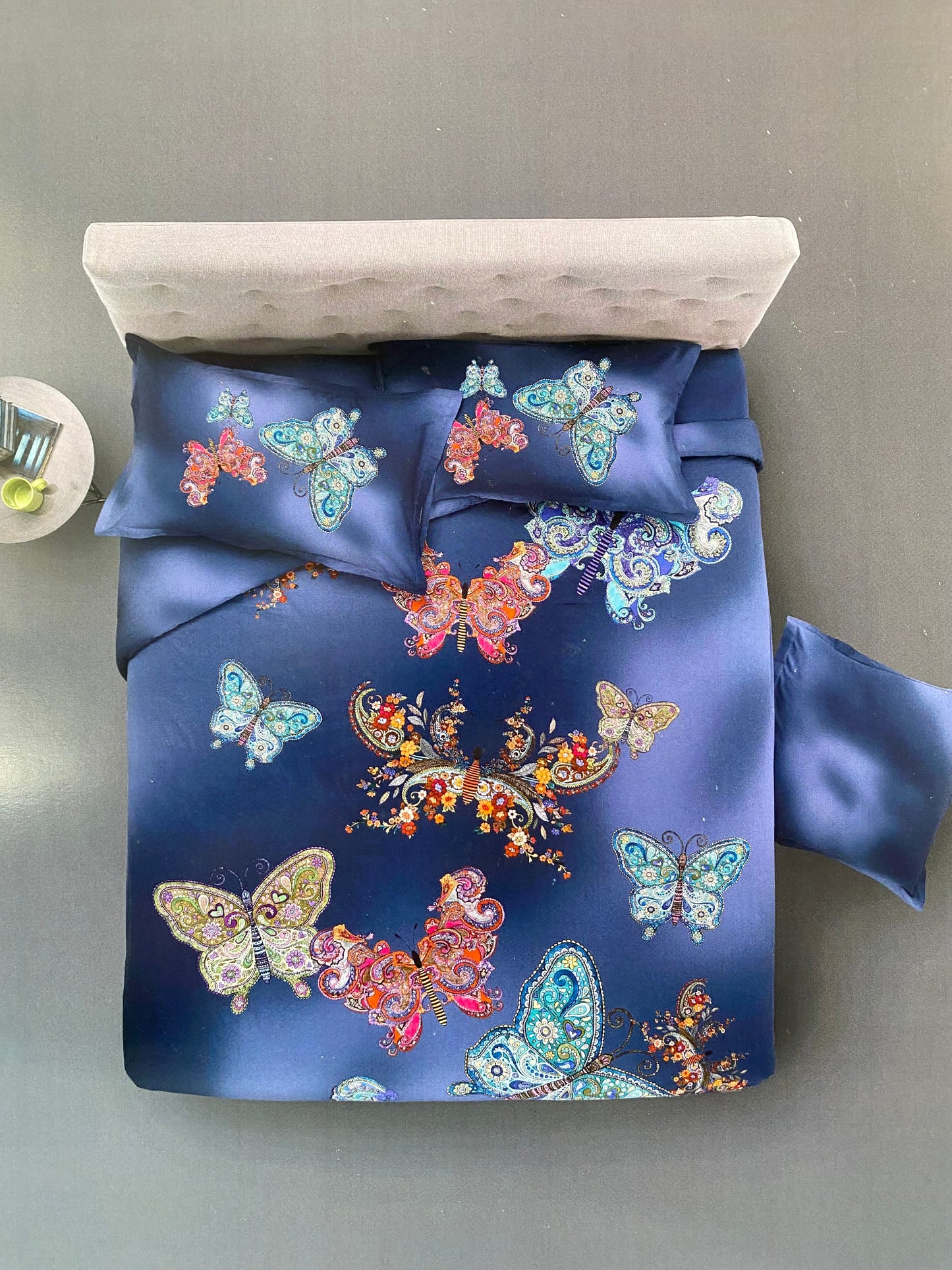 Mirabello parure copripiumino letto singolo (senza il lenzuolo di sotto) in puro Percalle di Cotone art. Mariposa