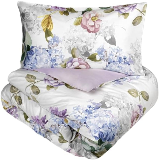 Parure de couette double Fazzini (sans drap de dessous) en percale de pur coton art. Camélia