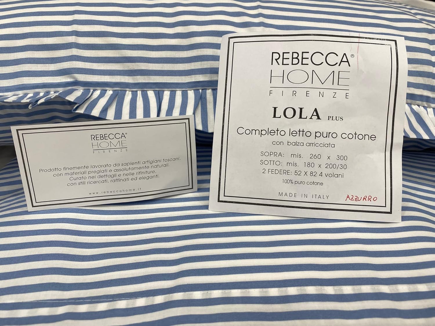 Rebecca Home fine set of French percale cotton bed sheets with four-ruffle pillowcases country chic style art. Lola plus