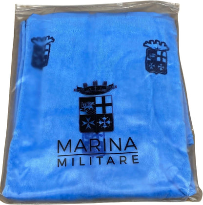 Marina Militare Coppia di Asciugamani 1+1 in Pura Spugna idrofila a Riccio Art. 6M98482MM