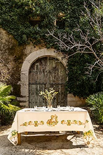 The Napking Elegant table cover without napkins in Pure Linen with digital print with typical Sicilian design art. Paladini