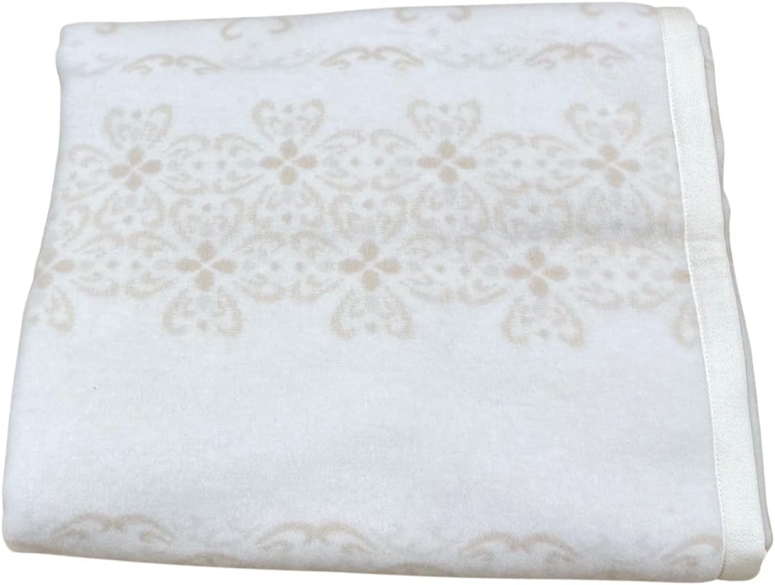 COCCOY Couverture double en pure laine vierge 100 % laine d'agneau mérinos australienne avec traitement jacquard, poids hiver 450 g/m2 Memory Art.