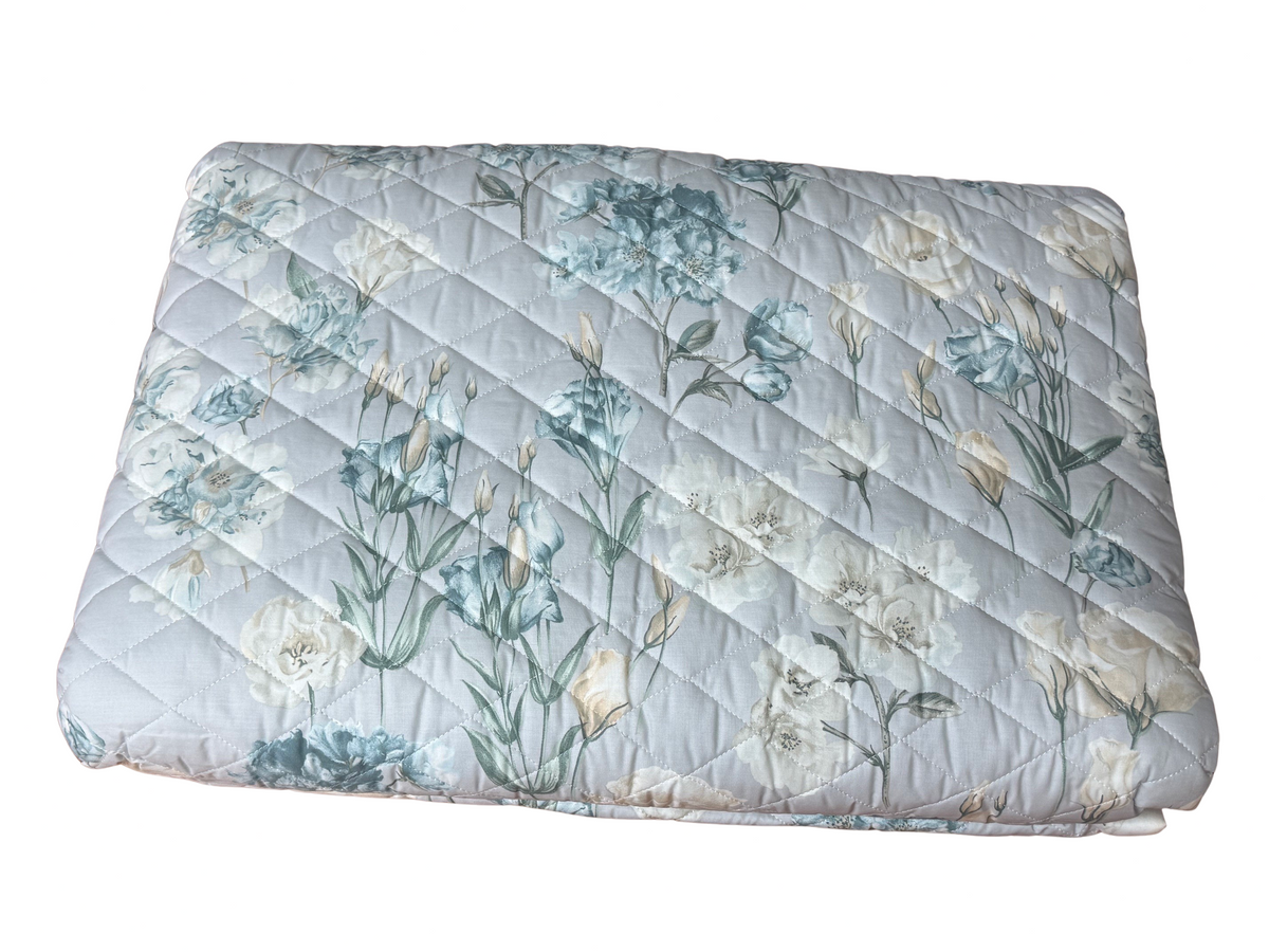 Mirabello Quilt trapuntato per Letto Singolo in Puro Percalle double-face art. Lisianthus